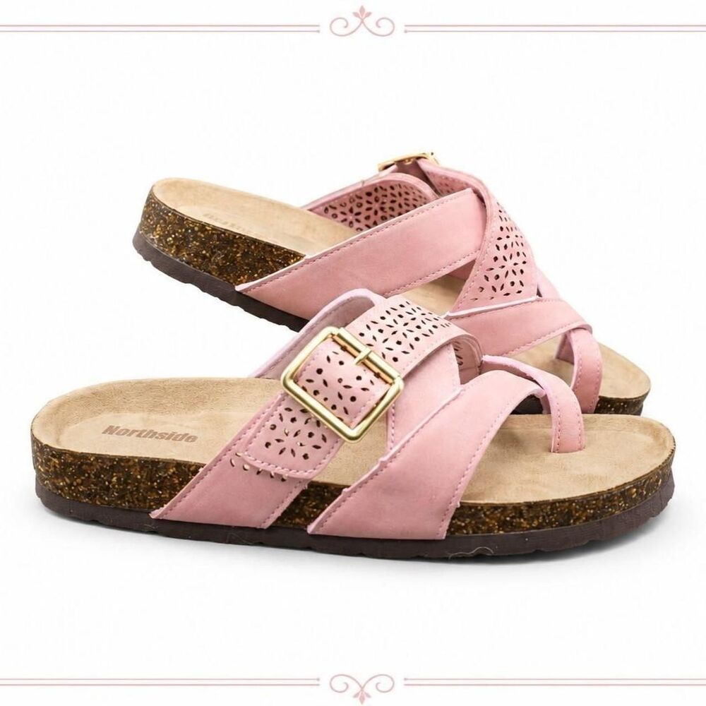 Northside Men's Brown and Pink Sandals
